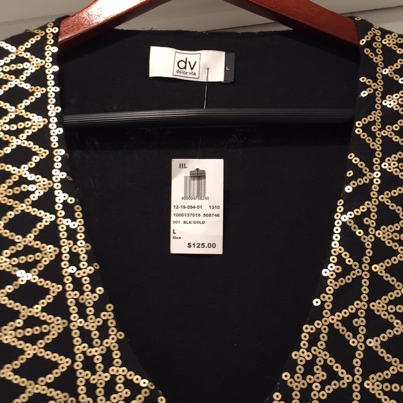 NWT Dolce Vita Gold and Black Sequin Party Dress - Picture 3 of 8